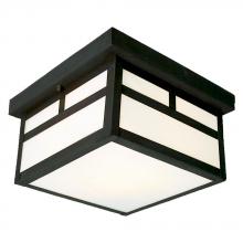  306120BK - Outdoor Ceiling Fixture - Black w/ White Marbled Glass