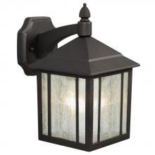  334021BK/WL - Outdoor Cast Aluminum Lantern - Black w/ Clear Seeded Glass