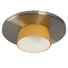  432BN/AM - 4" Low / Line Voltage Decorative Trim - Brushed Nickel / Amber Frosted Glass