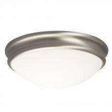  613330BN - Flush Mount - Brushed Nickel with White Glass