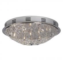  616050CH - 7-Light Flush Mount Polished Chrome with Crystal Accents (7 x 20W, G4)