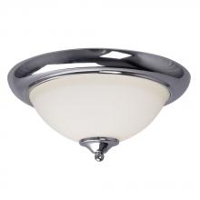 Galaxy Lighting 620953CH - 13&#34; Chrome 2L Ceiing Fixture with White Glass