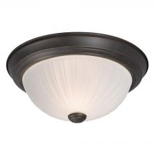  625021ORB-113EB - Flush Mount Ceiling Light - in Oil Rubbed Bronze finish with Frosted Melon Glass