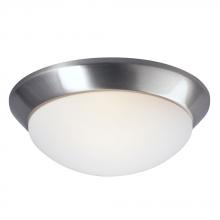  ES626102BN - Flush Mount Ceiling Light - in Brushed Nickel finish with White Glass