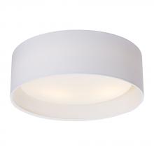  652100WH-2LED - 13" CEIL W/WHITE FABRICSHADE (2X15W LED A19)