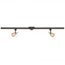  70314-4-2BZ/TS - 4' Two Light Halogen Track Kit - Bronze w/ Tea Stain Glass