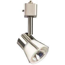  70335BN/WH - Halogen Track Head - Brushed Nickel w/ White Glass