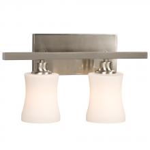  710152BN - Two Light Vanity - Brushed Nickel with White Glass