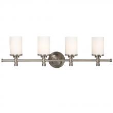  710654BN - Four Light Vanity - Brushed Nickel w/ Satin White Glass