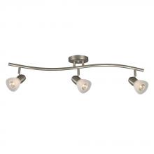  753613BN/FR - Three Light Halogen Track Light - Brushed Nickel w/ Frosted Glass