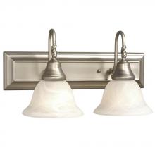  783002PT - Two Light Vanity - Pewter w/ Frosted Alabaster Glass