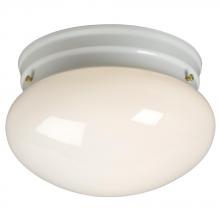  810208WH - Utility Flush Mount - White w/ White Glass