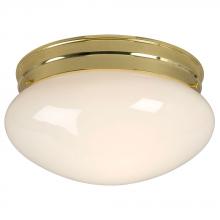  L810210PB010A1 - LED Utility Flush Mount Ceiling Light - in Polished Brass finish with White Glass