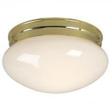  810210PB - Utility Flush Mount - Polished Brass w/ White Glass