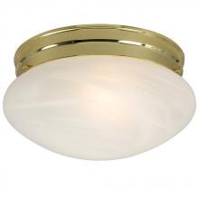  810310PB - Flush Mount - Polished Brass w/ Marbled Glass