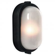  ES305114BK - Outdoor Cast Aluminum Marine Light - in Black finish with Frosted Glass (Wall or Ceiling Mount)