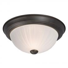  ES625021ORB - Flush Mount Ceiling Light - in Oil Rubbed Bronze finish with Frosted Melon Glass