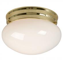  ES810208PB - Utility Flush Mount Ceiling Light - in Polished Brass finish with White Glass