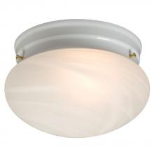  ES810308WH - Utility Flush Mount Ceiling Light - in White finish with Marbled Glass