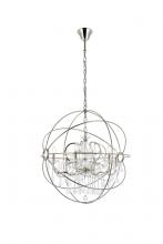  1130D32PN/RC - Geneva 6 Light Polished Nickel Chandelier Clear Royal Cut Crystal