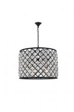  1206D27MB/RC - Madison 8 Light Matte Black Chandelier Clear Royal Cut Crystal