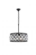  1214D20MB/RC - Madison 5 Light Matte Black Chandelier Clear Royal Cut Crystal