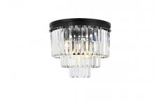  1231F20MB/RC - Sydney 9 Light Matte Black Flush Mount Clear Royal Cut Crystal