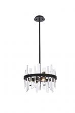  2200D16BK - Serena 16 Inch Crystal Round Pendant in Black