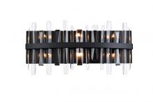  2200W24BK - Serena 24 Inch Crystal Bath Sconce in Black