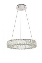  3503D17C - Monroe Integrated LED Chip Light Chrome Pendant Clear Royal Cut Crystal