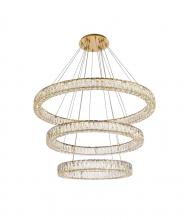  3503G41LG - Monroe 41 Inch LED Triple Ring Chandelier in Gold