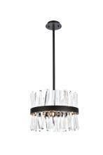  6200D16BK - Serephina 16 Inch Crystal Round Pendant Light in Black