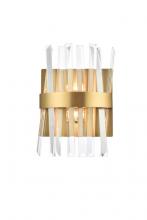  6200W8SG - Serephina 8 Inch Crystal Bath Sconce in Satin Gold