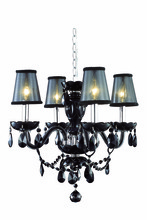  7834D17B-JT/RC+SH - 7834 Princeton Collection Hanging Fixture D17in H18in Lt:4 Black Finish (Royal Cut Crystal Jet Black