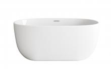  BT10754GW-BNK - 54 inch Soaking Bathtub in Glossy White with Brushed Nickel Trim