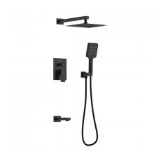  FAS-9004MBK - Petar Complete Shower and Tub Faucet with Rough-in Valve in Matte Black