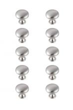  KB2002-NK-10PK - Cadon 1.2" Diameter Brushed Nickel Mushroom Knob Multipack (Set of 10)