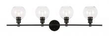  LD2322BK - Collier 4 Light Black and Clear Glass Wall Sconce