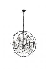  LD8801D43BK - Cordelia 12 Light Black Crystal Pendant