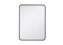  MR802230BK - Soft Corner Metal Rectangular Mirror 22x30 Inch in Black