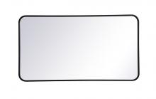  MR802240BK - Soft Corner Metal Rectangular Mirror 22x40 Inch in Black