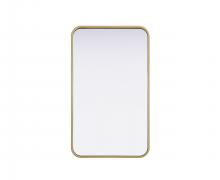  MR8A1830BRA - Contour Metal Rectangle Mirror 18x30 in Brass