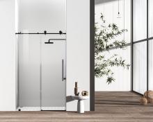  SD101-4876MBK - Frameless Shower Door 48x76 Matte Black