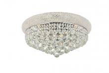  V1800F20C/RC - Primo 10 Light Chrome Flush Mount Clear Royal Cut Crystal