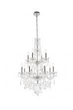  V7890D28C/RC - Giselle 12 Light Chrome Chandelier Clear Royal Cut Crystal