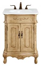  VF-1001-VW - 24 Inch Single Bathroom Vanity in Antique Beige with Ivory White Engineered Marble