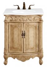  VF-1002-VW - 27 Inch Single Bathroom Vanity in Antique Beige with Ivory White Engineered Marble