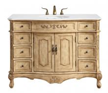  VF10148AB-VW - 48 Inch Single Bathroom Vanity in Antique Beige with Ivory White Engineered Marble