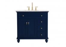  VF12336BL - 36 Inch Single Bathroom Vanity in Blue