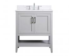  VF16030GR-BS - 30 Inch Single Bathroom Vanity in Grey with Backsplash